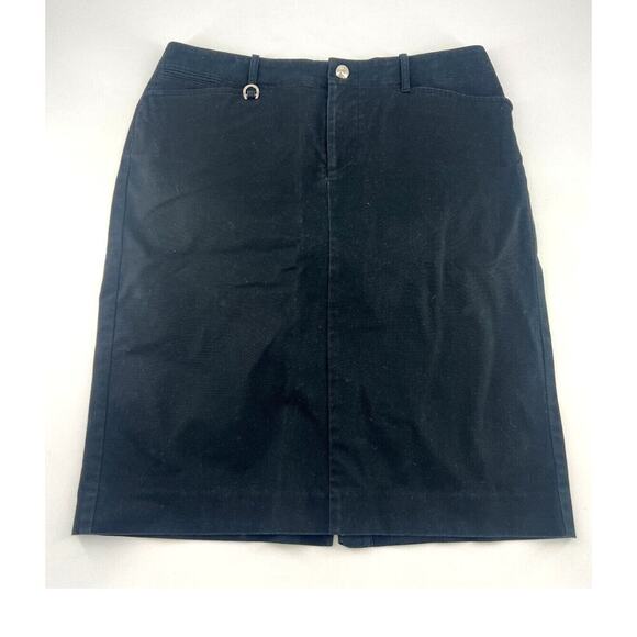 Lauren Ralph Lauren Pencil Skirt Womens Size 8 Black Knee Length Workwear Equest - Picture 1 of 7